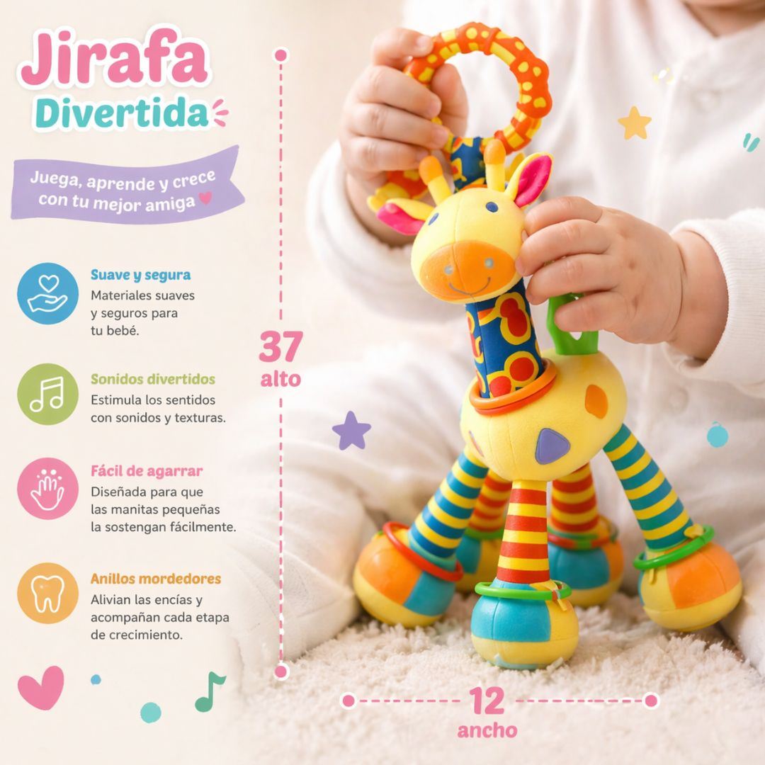 Juguete Sonaja Mordedor Colgante Jirafa Estimulación Temprana